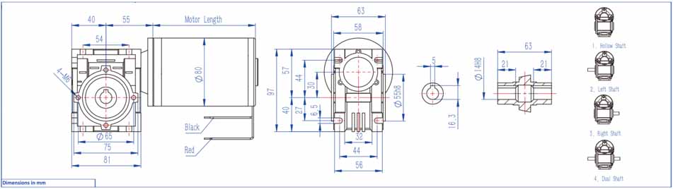 80 ZYT Brushed DC Motor with Worm Gearbox 80 ZYT Brushed DC Motor with Worm Gearbox