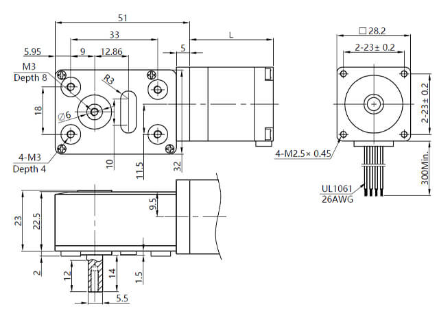Nema 11 Stepper Motor with Worm Gearbox Nema 11 Stepper Motor with Worm Gearbox