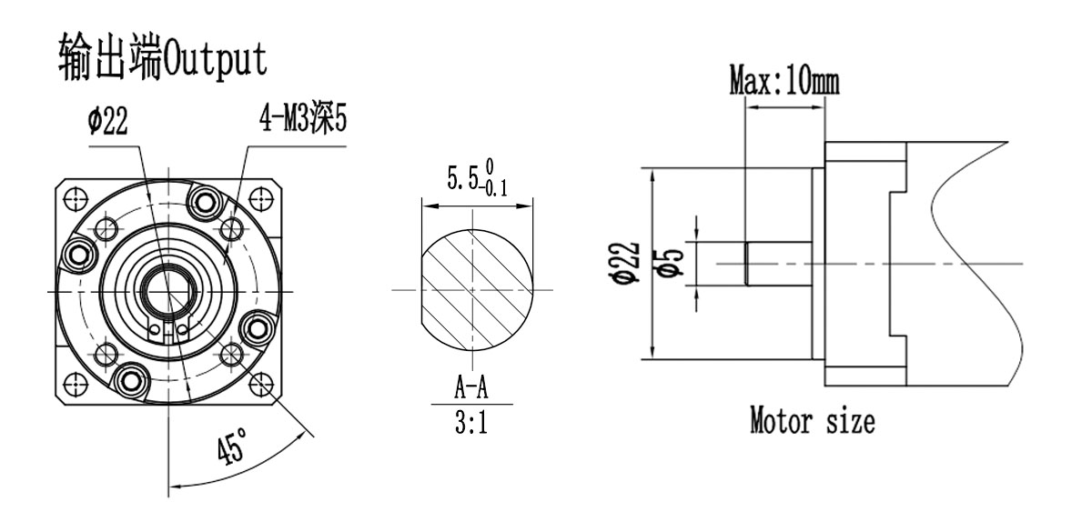 NEMA 11の惑星ギアボックス