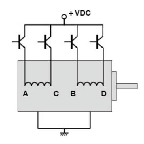 2 fase (unipolar) motor de passo