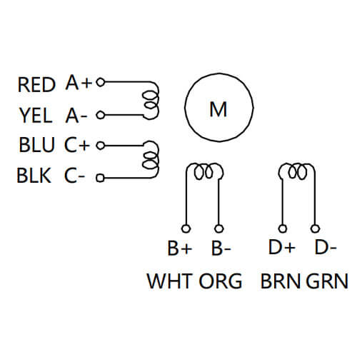 Diagrama de fiação do motor de passo de 2 fases