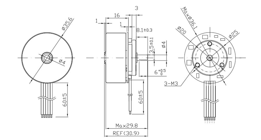 JK36BLW Outer Rotor Brushless Dc Motor