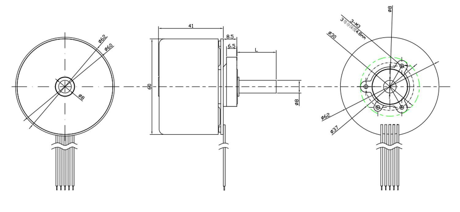 JK60BLW Outer Rotor Brushless Dc Motor