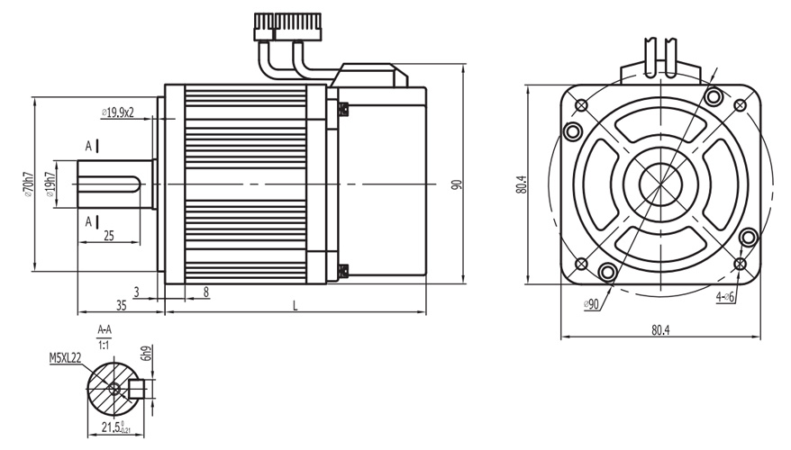 80st-M04025 AC Servo Motor
