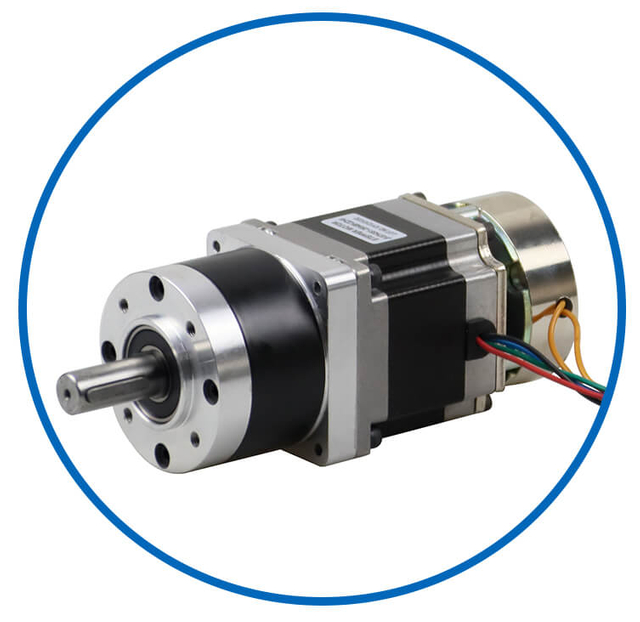 Geared stepper motor with brake